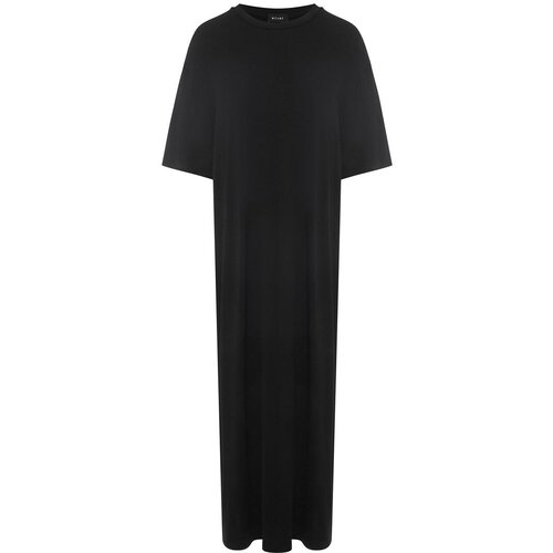 Платье-футболка MYARI, вискоза, повседневное, прямой силуэт, размер onesize, черный