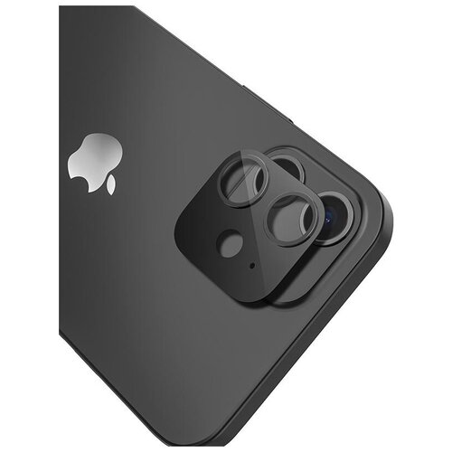 Защитное стекло для камеры iPhone 12 Mini Hoco 3D Metal Frame Flexible A18 - Черное
