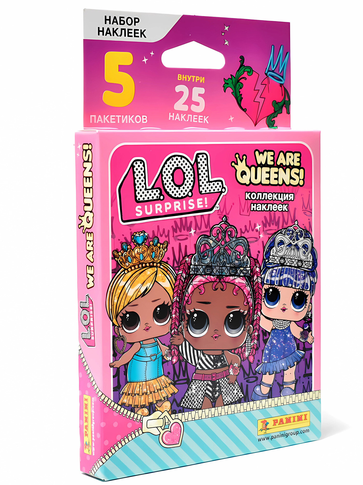 Panini Наклейки Панини LOL. SURPRISE! WE'RE ALL QUEENS MGA ЛОЛ Мы все королевы! 5 пакетиков 25 шт.