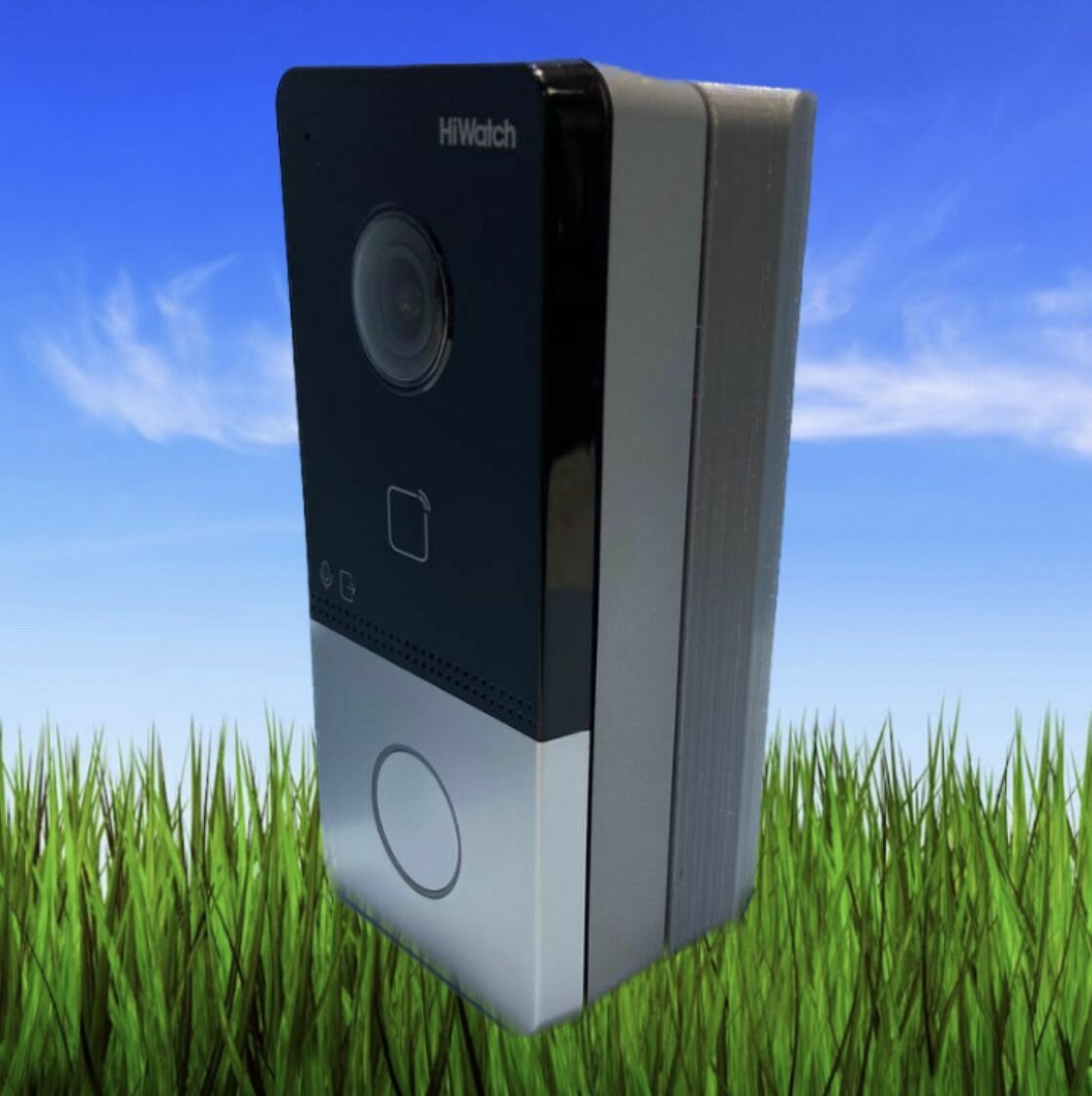 фото Монтажный уголок (кронштейн) для вызывной панели домофона HIWATCH HIKVISION (правая сторона)(серый)