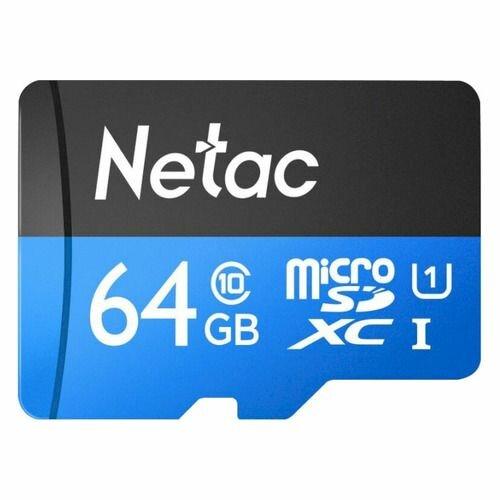 Карта памяти microSDXC UHS-I U1 NETAC P500 64 ГБ, 80 МБ/с, Class 10, NT02P500STN-064G-S, 1 шт, без адаптера