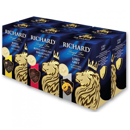 фото Чай черный richard набор royal ceylon, royal english breakfast, lord grey, 540 г