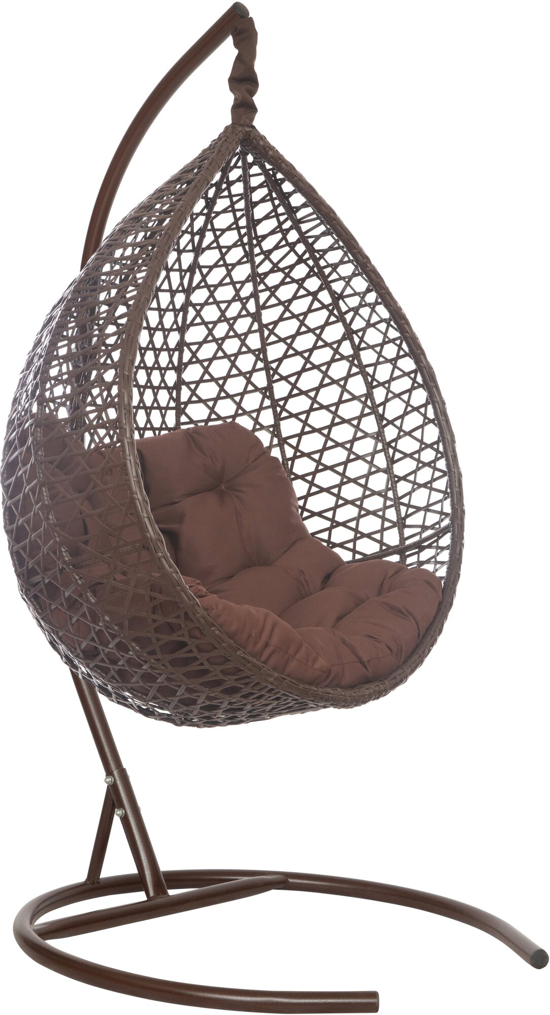 Подвесное кресло-кокон MONTBLANC коричневый + каркас (шоколад подушка Relax) - фотография № 1