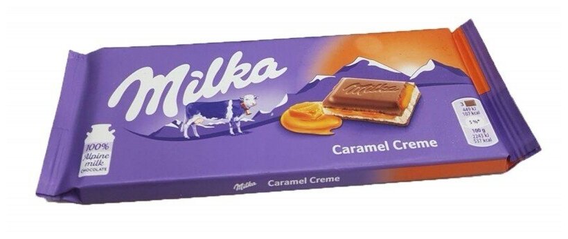 Шоколад Milka Caramel Cream с карамельным кремом (Германия), 100 г - фотография № 2