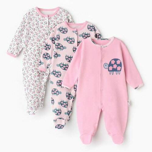 фото Комбинезон bebus, размер 20, белый, розовый