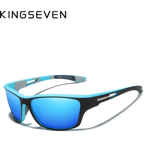 солнцезащитные очки kingseven черный серебряный Солнцезащитные очки KINGSEVEN, белый, голубой