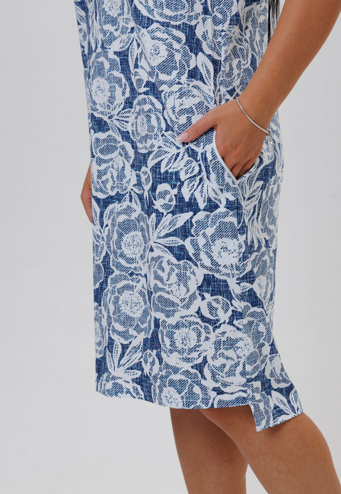 Платье-туника домашнее Modellini 1753/2 синий, 54 размер - фотография № 8