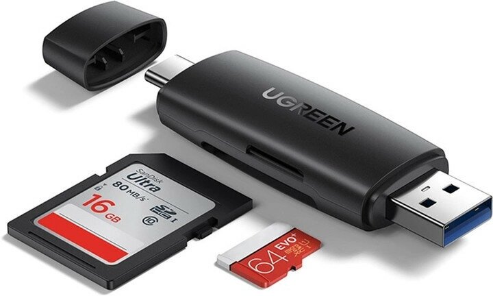 Кардридер UGREEN CM304 (80191) Multifunction USB-C+USB TF/SD 3.0 Card Reader