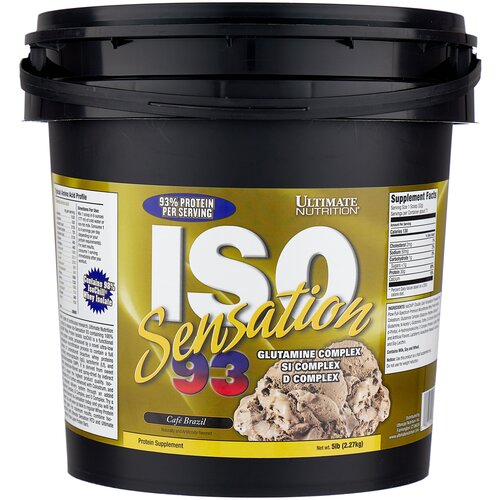 Протеин Ultimate Nutrition ISO Sensation 93, 2270 гр., бразильский кофе протеин ultimate nutrition iso sensation cookies n cream 2270 гр