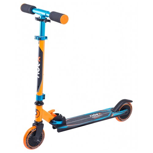 фото Детский городской самокат ridex rebel, оранжевый/голубой
