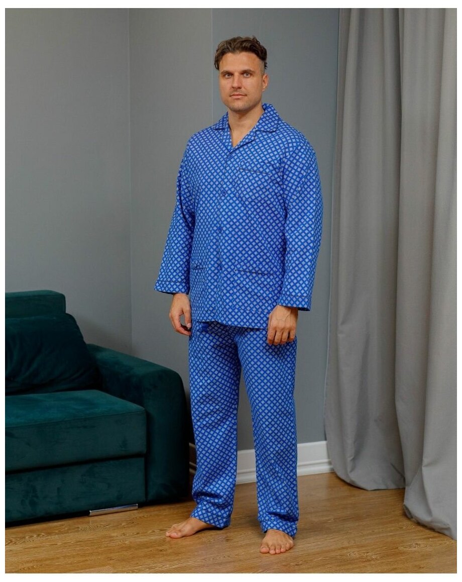Пижама мужская со штанами фланелевая - фотография № 4