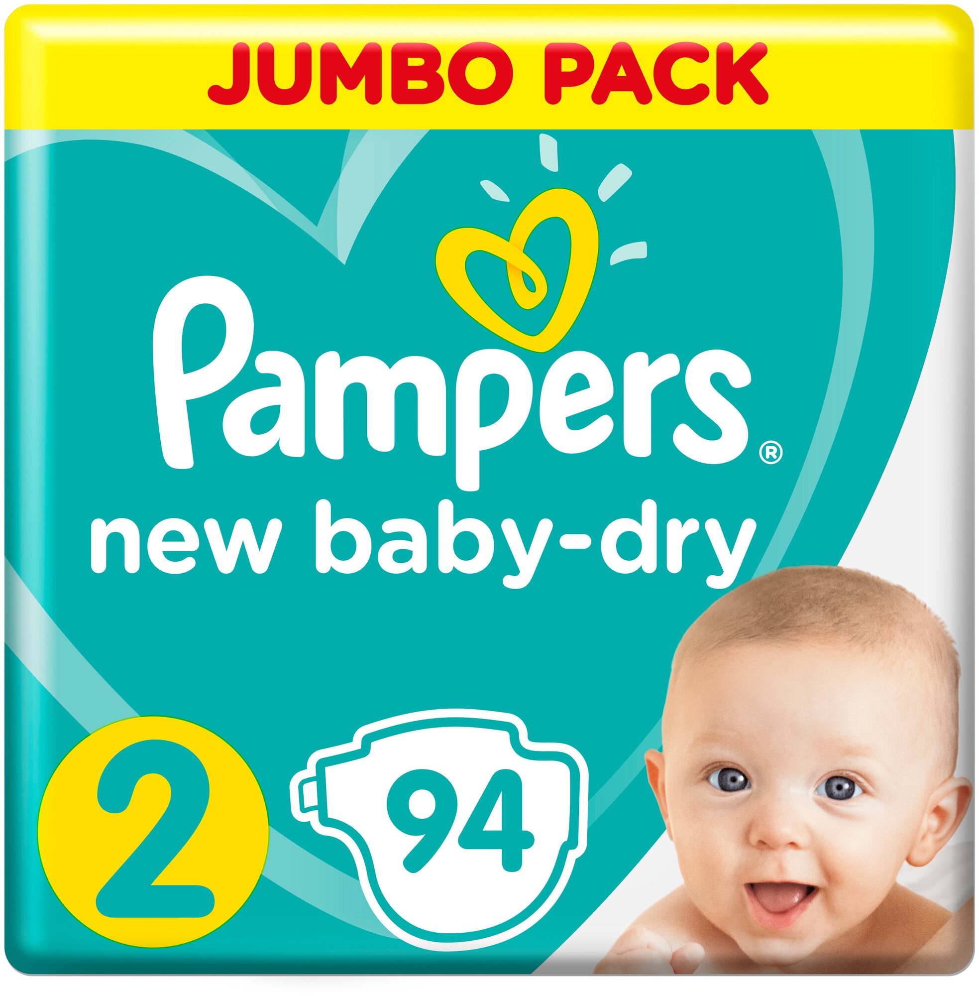 Pampers подгузники New Baby Dry 2, 4-8 кг, 94 шт.