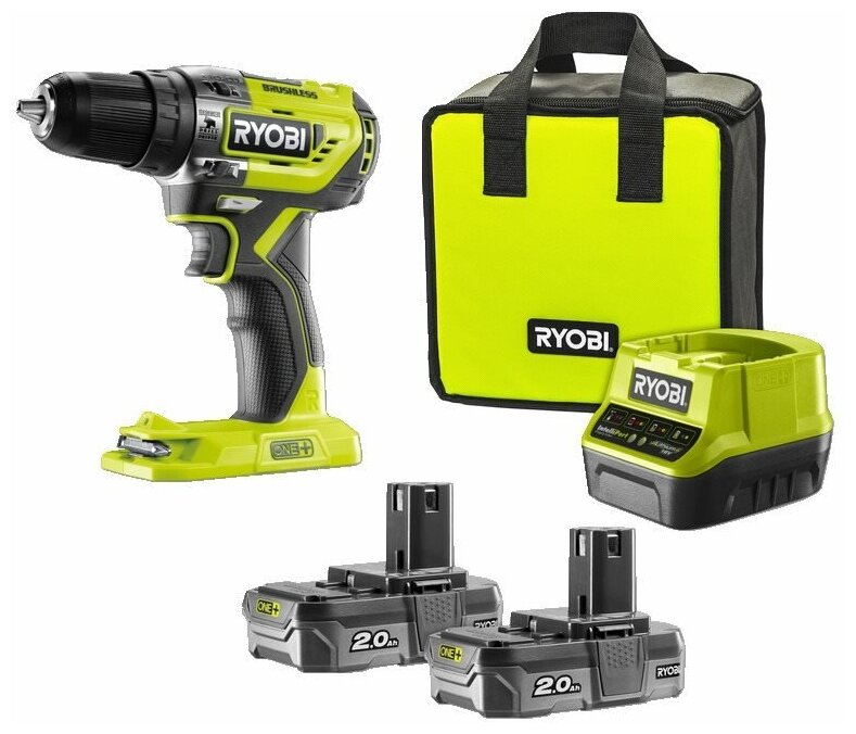 Ryobi ONE+ Дрель-шуруповерт ударная R18PD2-220S 5133004459