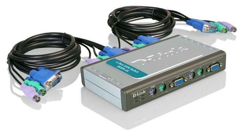 Переключатель D-Link DKVM-4K/B2B, 4-port KVM Switch with VGA and PS/2 ports.Control 4 computers from a single keyboard, monitor, mouse, Supports video resolutions up to 2048 x 1536, Switching using fr - фото №4