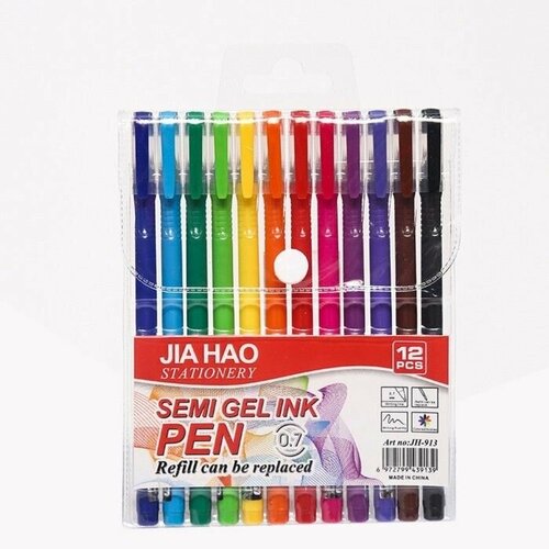 Набор шариковых ручек 12 цветов корпус софтач в цвет стержня 1 мм в блистере 580₽