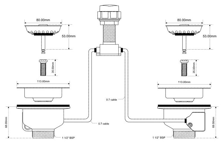 PUS113-2CP Выпуск (113мм нержавеющие решетки) - фотография № 2