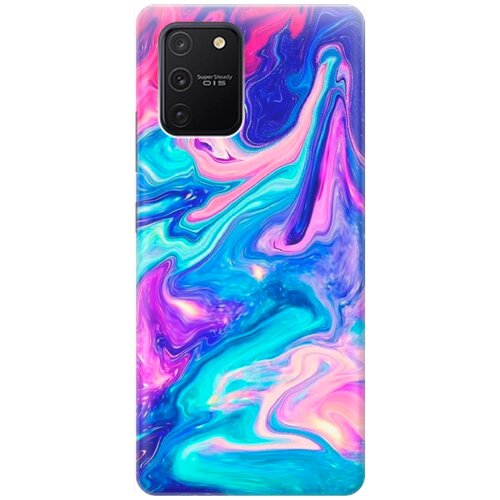 фото Силиконовый чехол на samsung galaxy s10 lite / самсунг с10 лайт с принтом "сине-розовые краски" re:pa