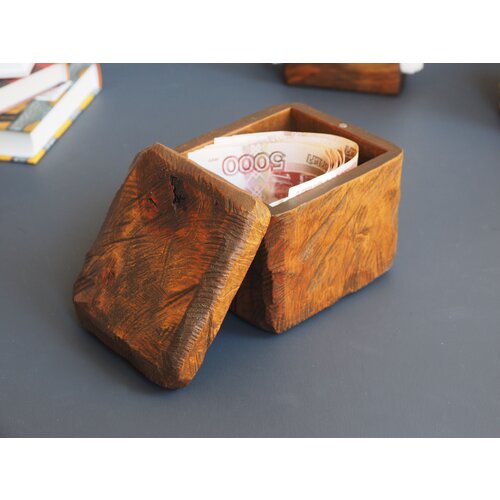 Деревянная купюрница, шкатулка для хранения украшений