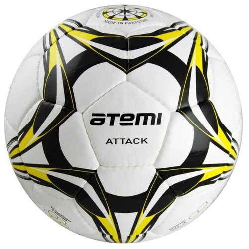 Мяч ATEMI футбольный ATTACK, PU, р.5, черно-белый