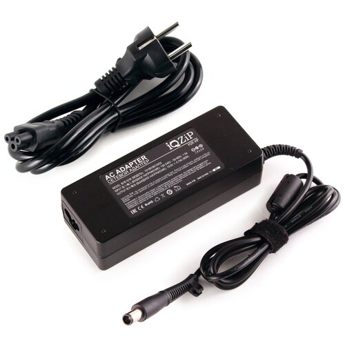 фото Блок питания (зарядка) iqzip для ноутбука hp 19v 4.74a (90w), штекер: 7.4 x 5.0 мм, (с сетевым кабелем), pn: ppp012h-s