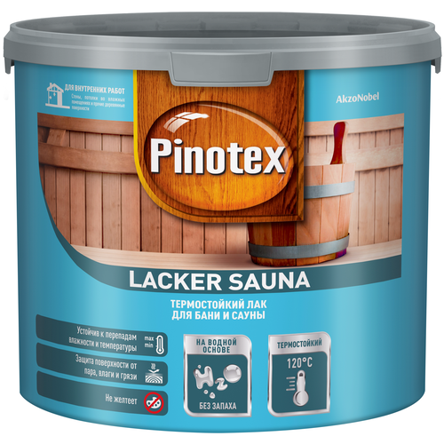 Лак для бань и саун Pinotex Sauna 20, полуматовый (1л)