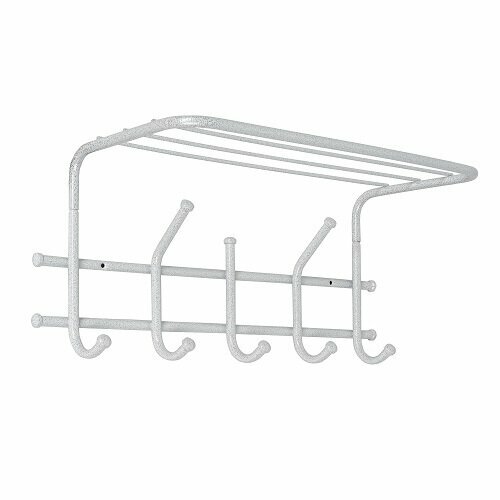 Вешалка Настенная 48СМ С Полк ЭРА-5 БЕЛ Серебро (5) Соликамск ВСП 278 БС .