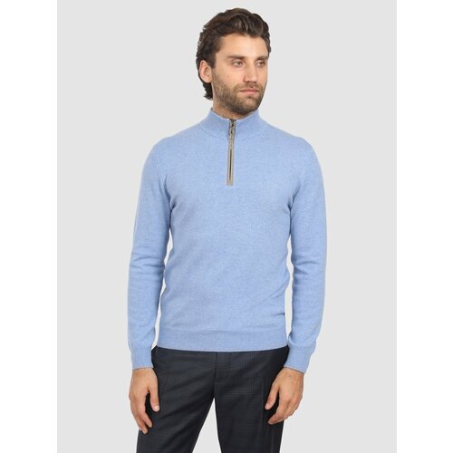 Джемпер KANZLER, кашемир, длинный рукав, силуэт прямой, средней длины, вязаный, размер S, голубой