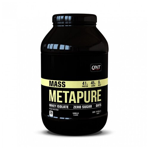 Гейнер QNT Metapure Mass, 1815 г, ваниль qnt metapure mass vanilla 1815 g гейнер масс метапьюр ваниль 1815 г