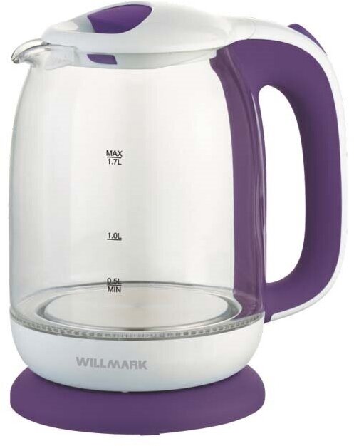 Чайник Willmark WEK-1704G Белый/фиолет .