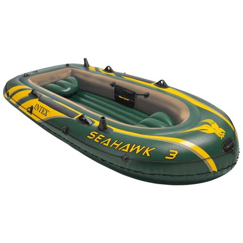 Надувная лодка Intex Seahawk-3 Set (68380) зеленый лодка надувная jilong fishman 200 set весла насос jl007207 1n