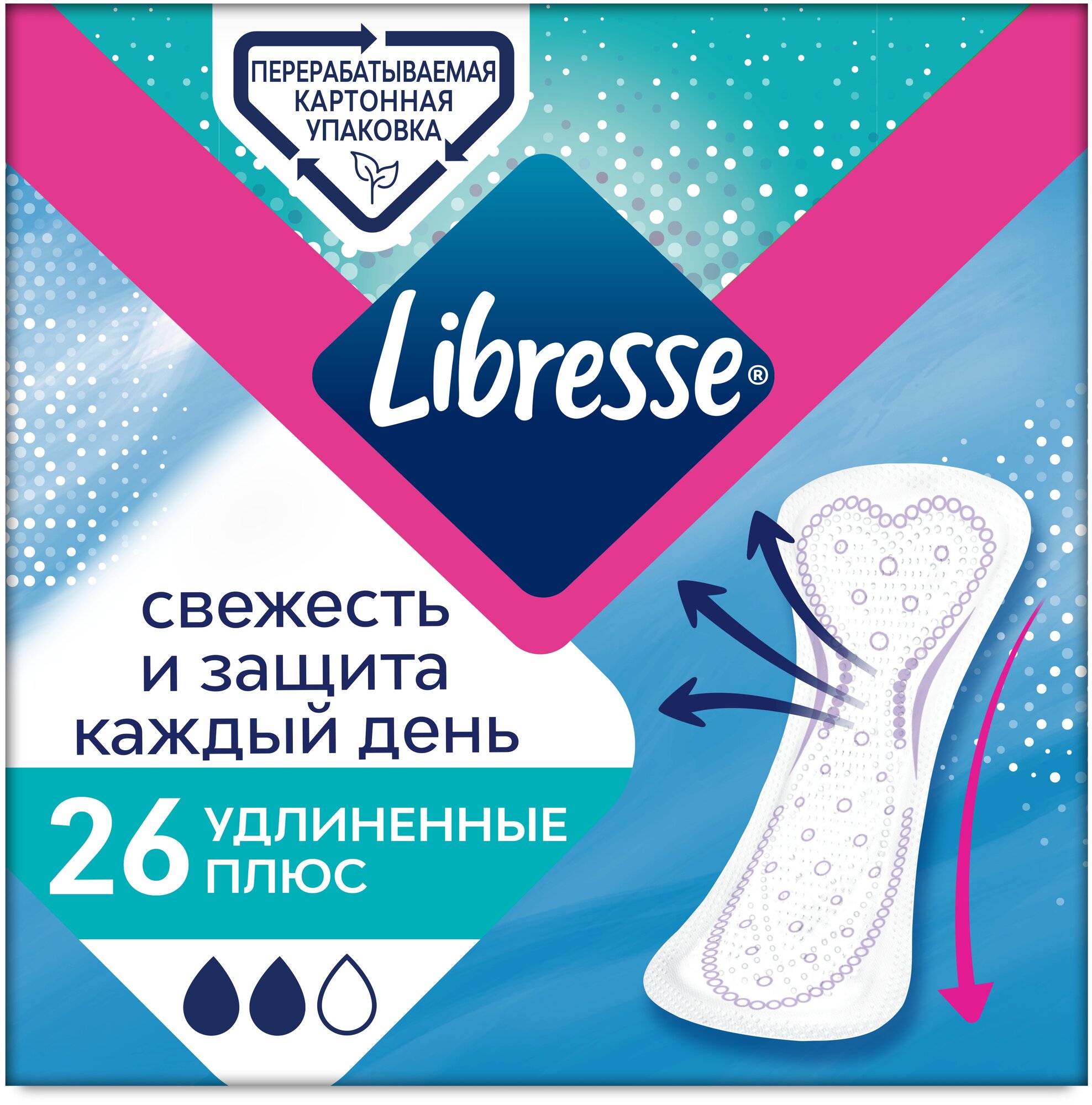 Прокладки ежедневные LIBRESSE Deilyfresh плюс удлиненные 26 шт