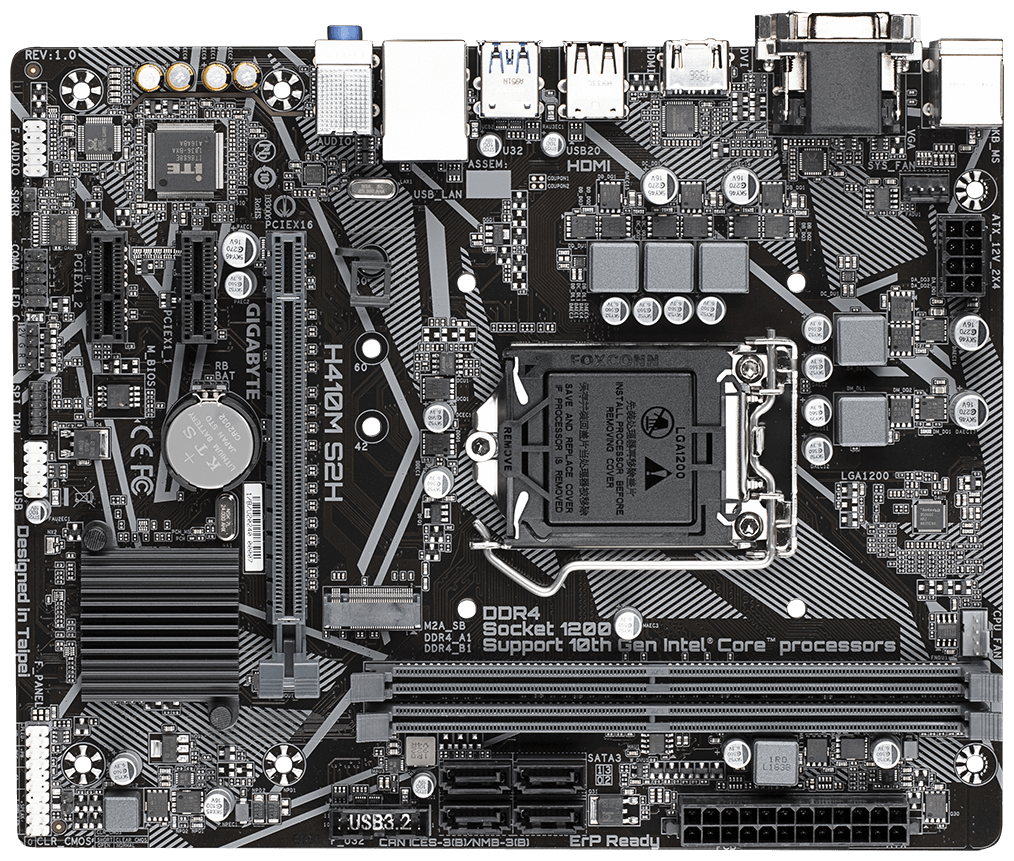 Материнская плата GIGABYTE H410M S2H (LGA1200, mATX)