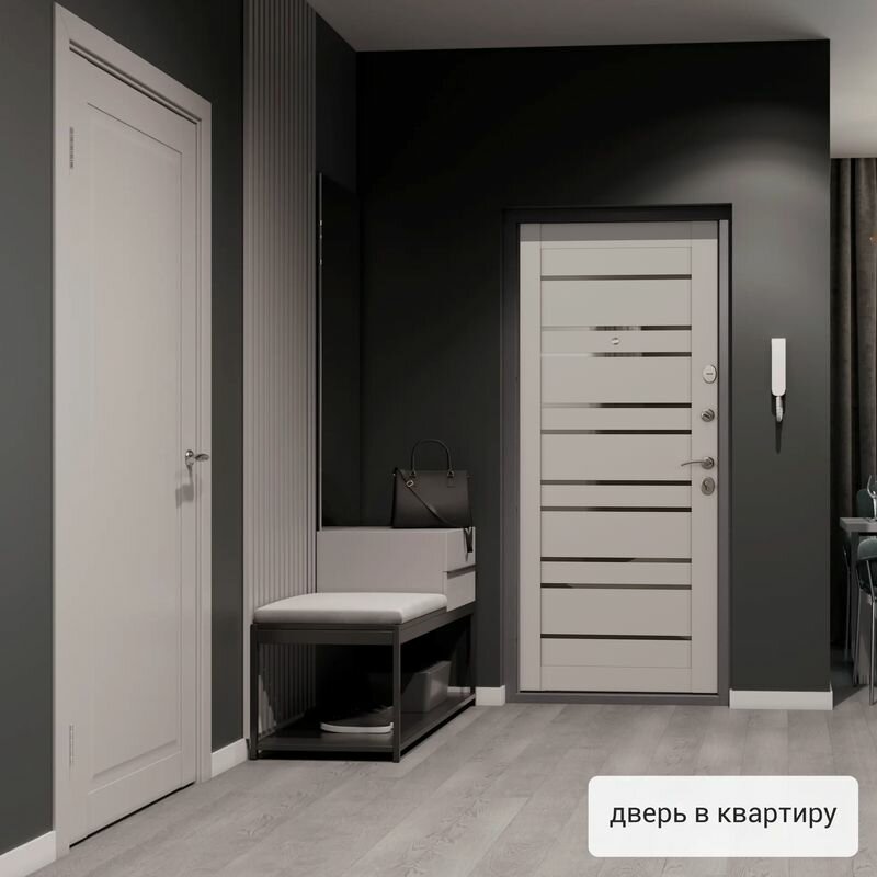 Дверь входная Torex для квартиры металлическая Flat-S 950х2050 правый, тепло-шумоизоляция антикоррозийная защита замки 4-го и 2-го класса,черный/белый - фотография № 4
