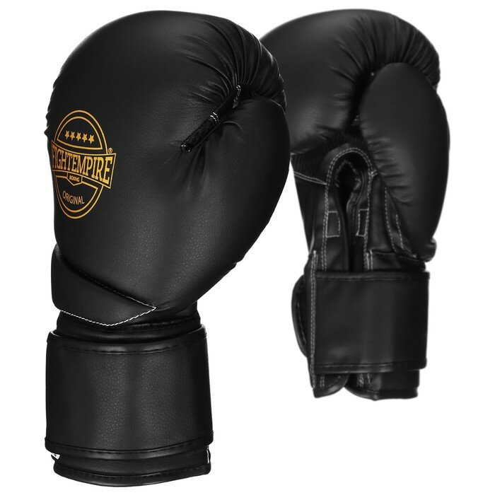 FIGHT EMPIRE Перчатки боксёрские FIGHT EMPIRE, PLATINUM, чёрно-белые, размер 14 oz