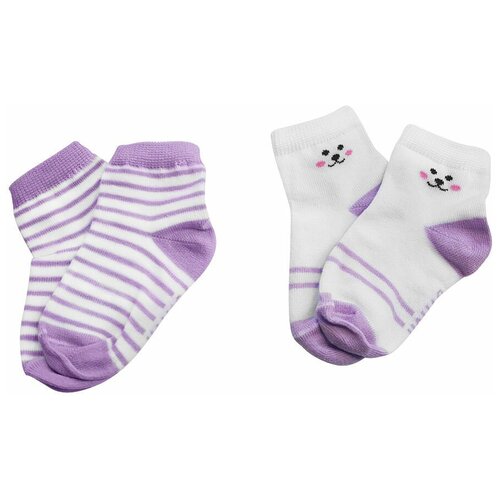 Носки Uviton для девочек, 2 пары, размер 6-12 мес, фиолетовый