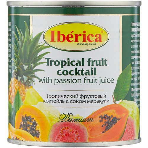 Консервированный тропический фруктовый коктейль Iberica с соком маракуйи, 435 мл