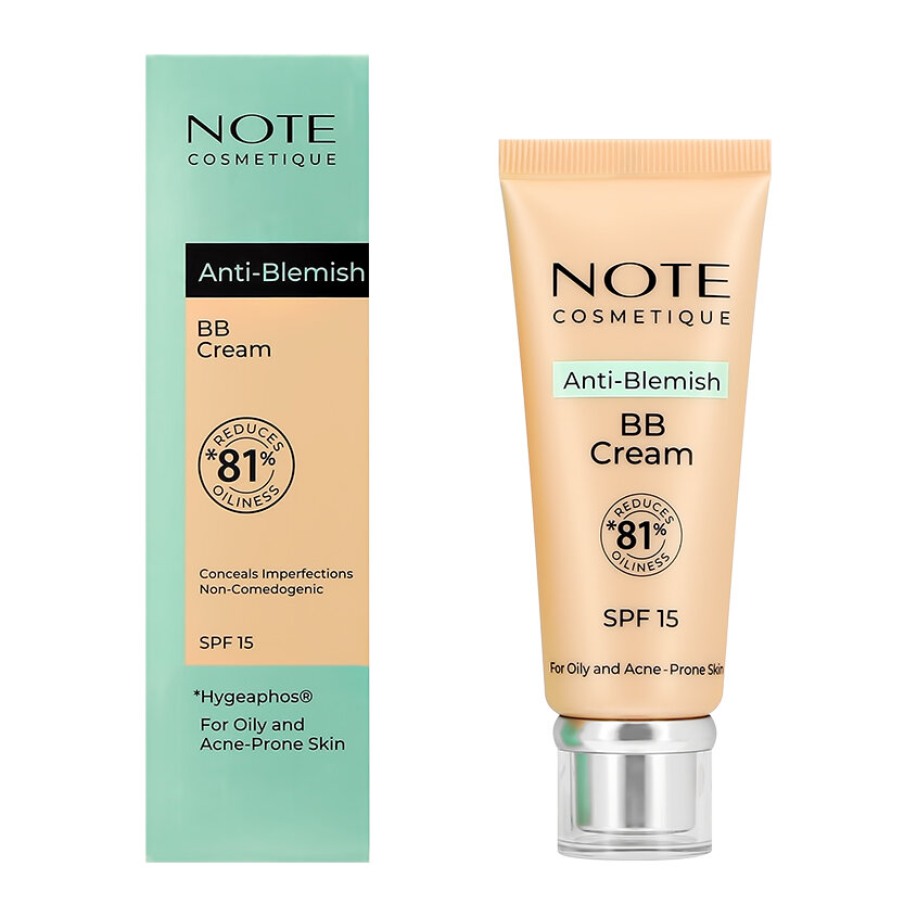 Крем тональный для лица `NOTE` ANTI-BLEMISH BB CREAM для проблемной кожи тон 01