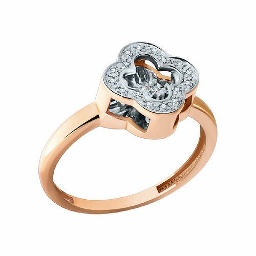 Кольцо Костромской Алмазный Дом, красное золото, 585 проба, бриллиант, размер 17, золотой, красный