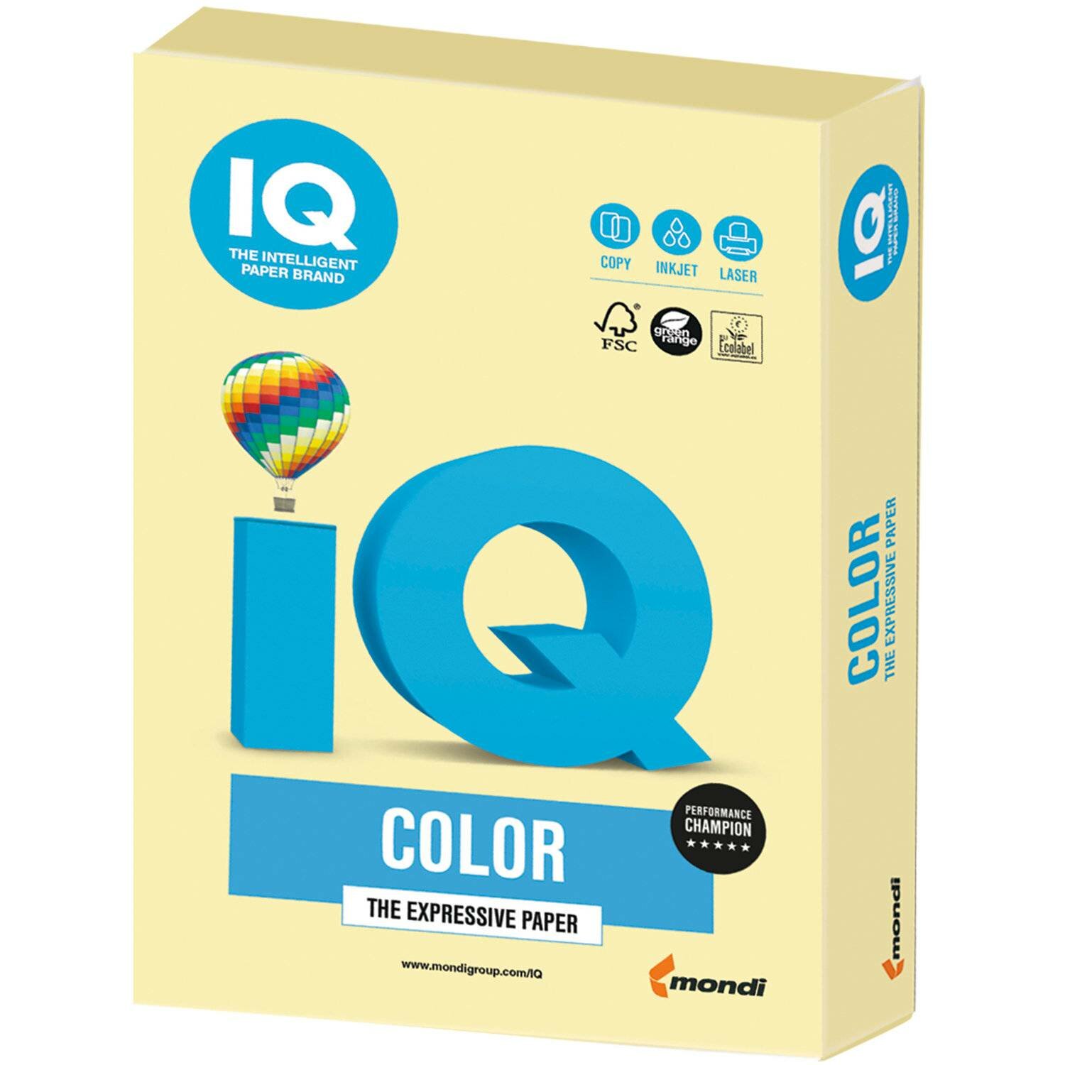 Бумага IQ Color А4 160 г/м², 250 л, желтый YE23