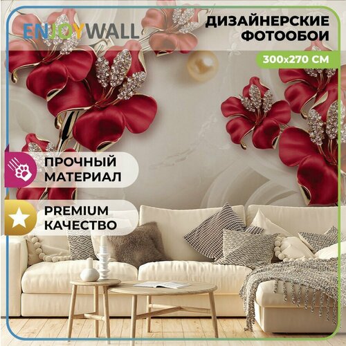 EnjoyWall Фотообои на стену рубиновое искушение обои флизелиновые виниловые на кухню 300х270