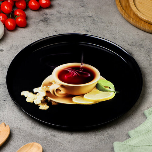 Поднос Чай с лимоном 33 х 2 х 032 см металл 664₽