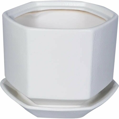 Горшок цветочный Goncar Меркурий 11x13.5x11 см v1 л керамика белый