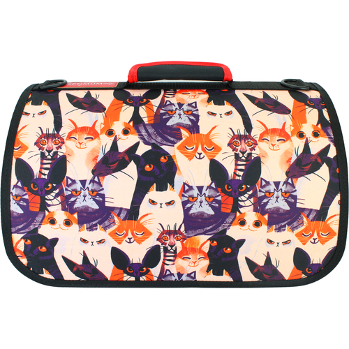 Переноска для кошек и собак с ремнем на плечо средняя Optimum M, котики