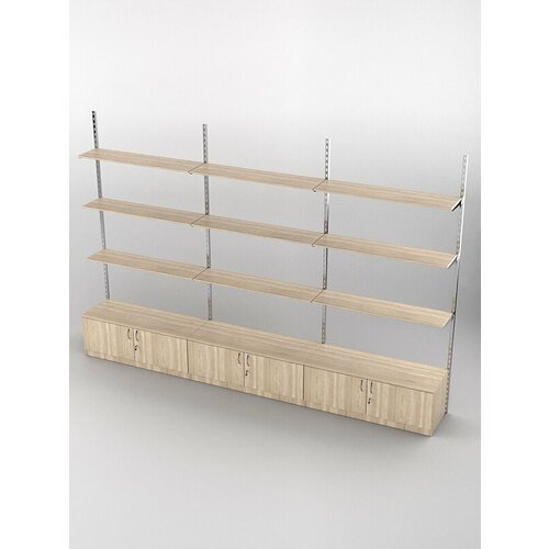 Настенная торговая система Global 14 3600мм с тумбами Т-21 Дуб Сонома 360 x 45 x 2395 см 58284₽