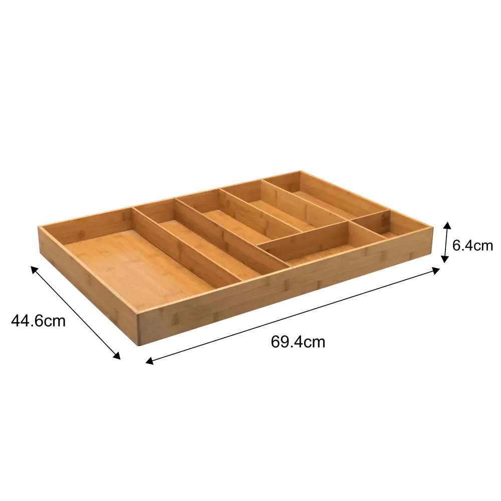 Лоток для столовых приборов 7 отсеков Delinia 44.6x69.4x6.4 см бамбук цвет бежевый