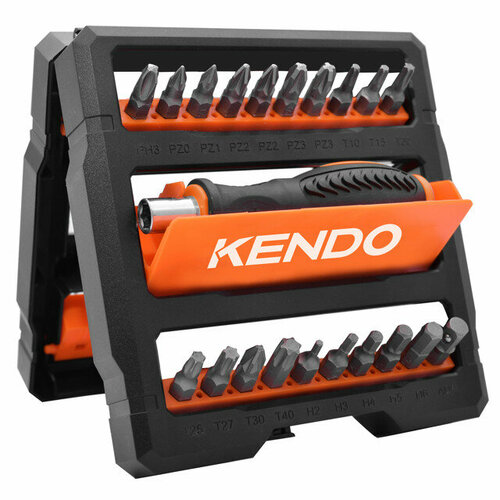 Набор бит и головок KENDO 38 предметов + полка А-образная складная набор отверток и бит kendo 51 предмет