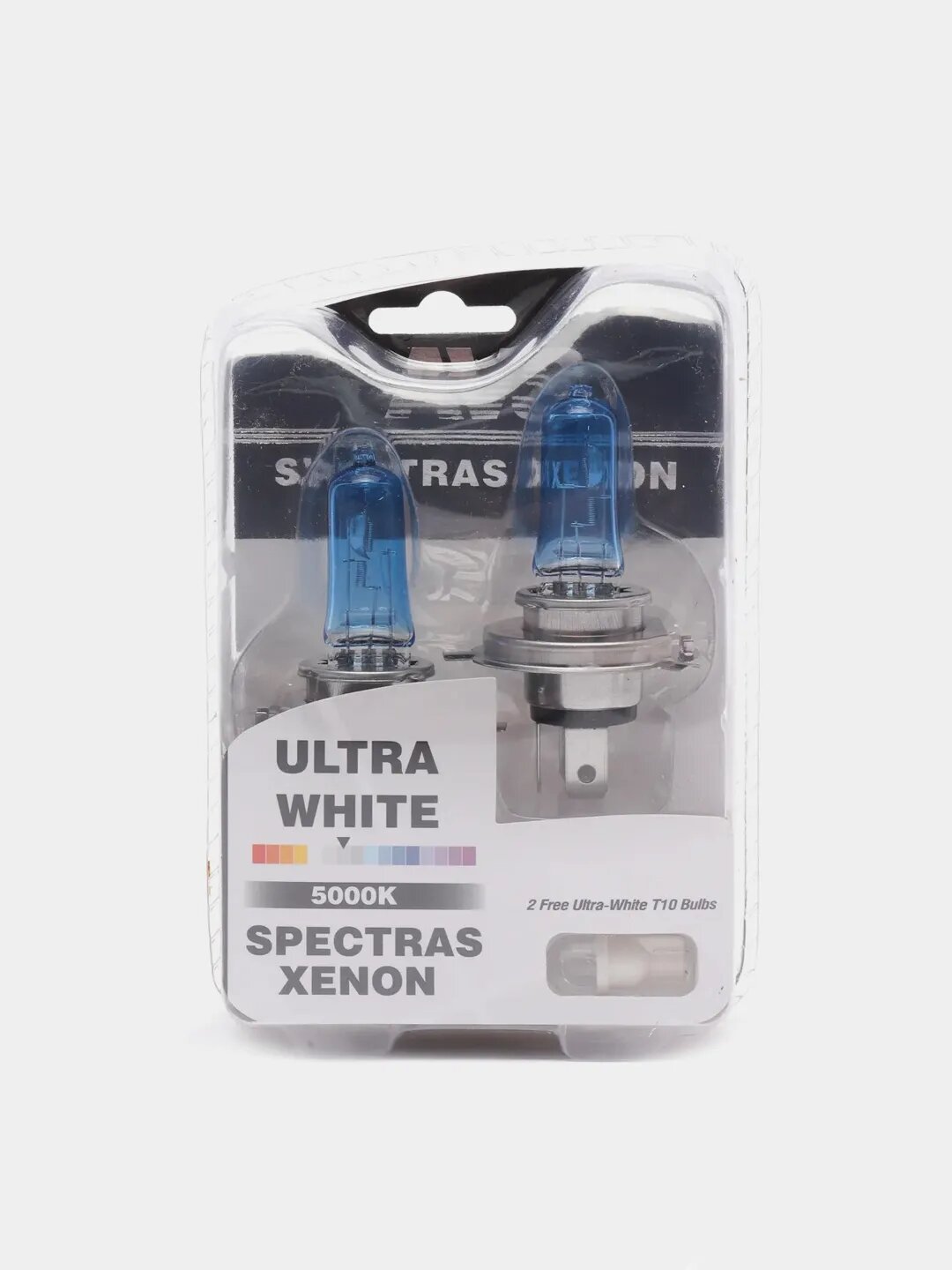 Газонаполненные лампы AVS Spectras Xenon 5000K, H4, 12V, 65/75W, комплект 2+2, T-10