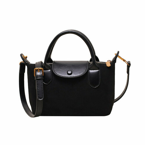 Сумка кросс-боди ECS, фактура гладкая, бархатистая, чёрный