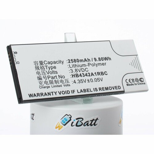 Аккумуляторная батарея iBatt 2580mAh для HB4342A1RBC, Ascend Y5 2, Ascend Y5II 3G аккумулятор ibatt ib b1 m1996 2580mah для huawei hb4342a1rbc