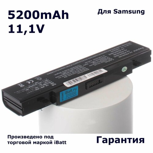 Аккумулятор iBatt 5200mAh, для NP-R40 Plus NP-R45 NP-R610 NP-R410 P50-Pro R58 plus R578 NP-X65 NP-R65 R40Plus R60Plus R45 Pro аккумуляторная батарея для ноутбуков samsung p50 p60 r40 r45 r60 r65 x60 x65 aa pb4nc6b aa pb2nc6b aa pl2nc9 6600mah